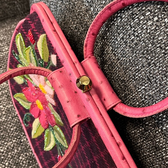 Gorgeous Vintage Isabella Fiore Purse Handbag Clutch Floral Embellished Beaded - Picture 5 of 8